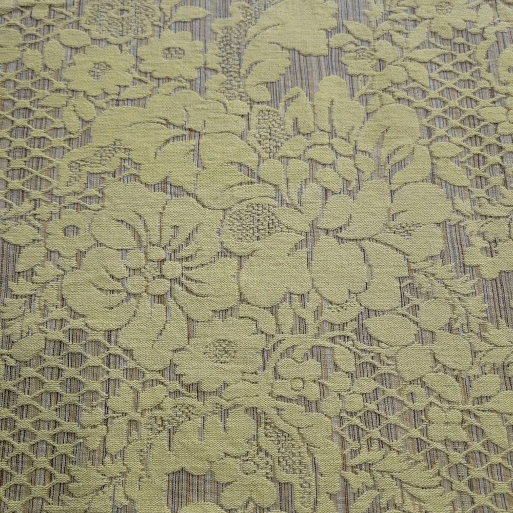 VTG Morgan Jones Matelasse Jacquard Beadspread Yellow‎ Brown Floral Full MCM USA